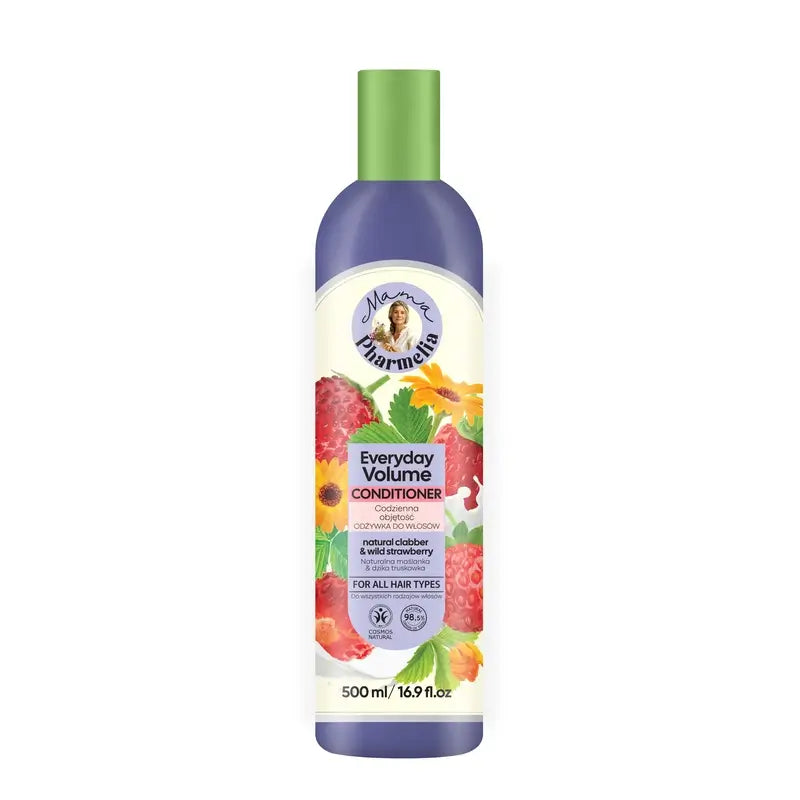 Mama Pharmelia Condicionador Volume Diário Requeijão de Leite e Morango Silvestre, 500Ml