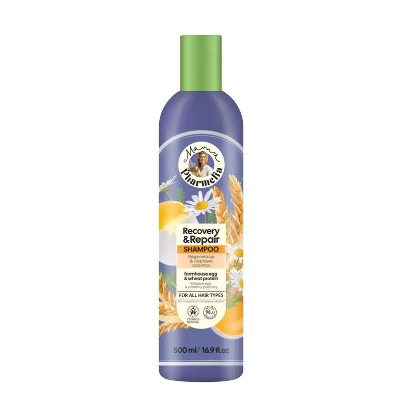Champô Reparador e Recuperador de Proteínas de Ovo e Trigo da Mama Pharmelia Farm, 500ml