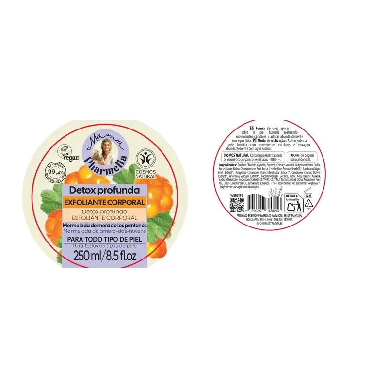 Mama Pharmelia Esfoliante Corporal Desintoxicante Profundo com Compota de Amoras , 250 Ml