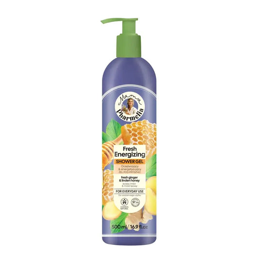 Mama Pharmelia Gel de Duche Energizante Fresco com Gengibre e Mel de Tília, 500ml