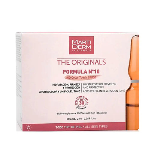 Martiderm The Originals Fórmula Nº10 HD Color Touch SPF 30, 30 Ampoules