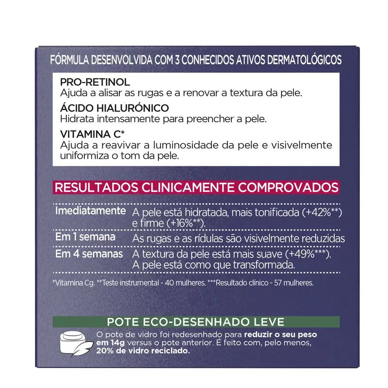 L'Oréal Paris Revitalift Laser Creme de Noite Anti-Envelhecimento Tripla Ação, Anti-Rugas e Multi-Correção, 50 ml