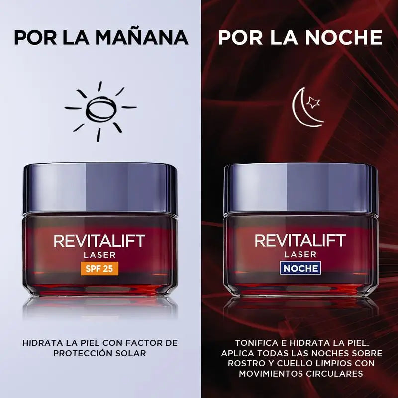 L'Oréal Paris Revitalift Laser Creme de Noite Anti-Envelhecimento Tripla Ação, Anti-Rugas e Multi-Correção, 50 ml