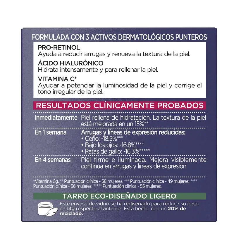 L'Oréal Paris Revitalift Laser, Creme de Dia Anti-Envelhecimento Intensivo com Vitamina C, Pró-Retinol e Ácido Hialurónico, 50ml