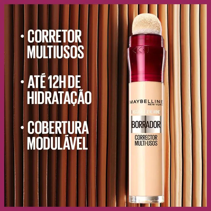 Maybelline New York Corretor Hidratante Multiusos Eraser, Sombra 10 Caramelo