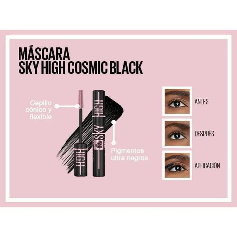 Maybelline New York Lash Sensational Sky High Cosmic: Rímel ultra-preto, com comprimento e volume