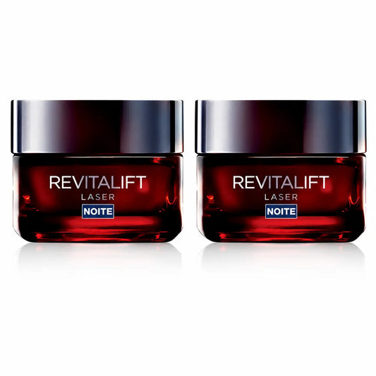 Maybelline Revitalift Laser Anti-Aging, Creme de Noite Anti-Rugas e Multicorrecção, 50 ml, embalagem com 2 unidades