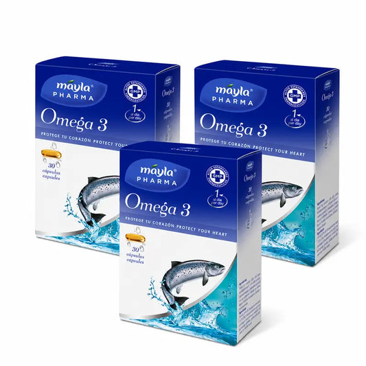 Mayla Pharma Omega 3, Embalagem 3 x 30 cápsulas