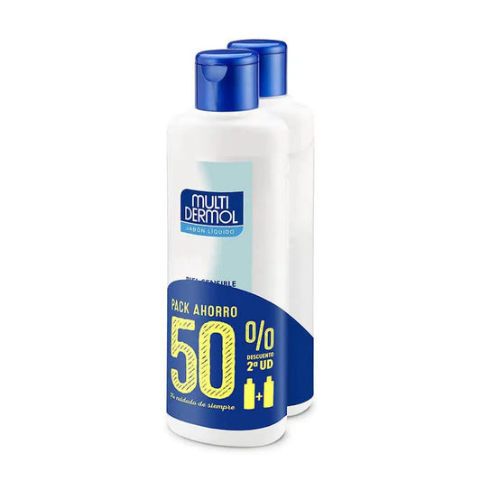 Multidermol Sabonete Líquido 750 ml 2Ud 50%.