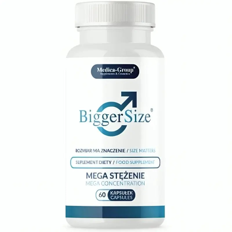 Medica Group Biggersize Suplemento alimentar natural para aumentar a vitalidade e a energia masculinas, 60 cápsulas