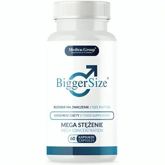 Medica Group Biggersize Suplemento alimentar natural para aumentar a vitalidade e a energia masculinas, 60 cápsulas