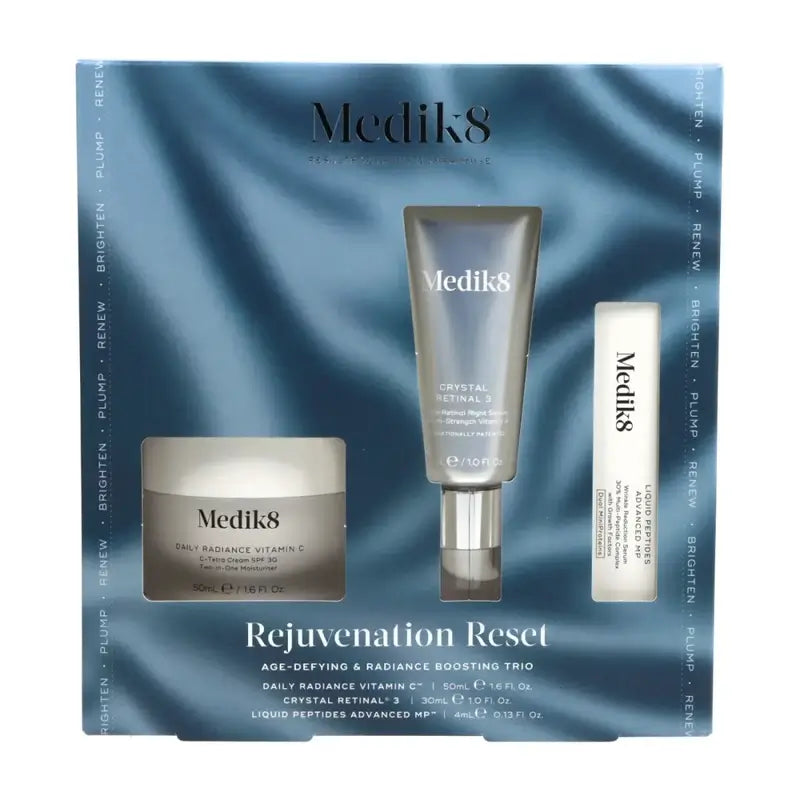 Medik8 Rejuvenescimento Repor a luminosidade diária Vit C 50Ml + Crystal Retinal 3 30Ml + Liquid Peptides Deluxe