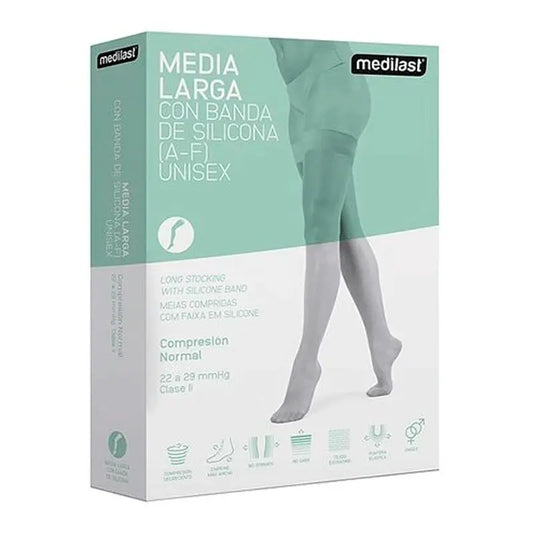 Medilast Media Larga Compresion Normal en Blanco, Talla Extragrande