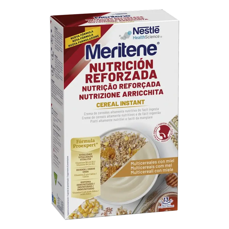 Meritene Cereal Creme Instantâneo de 8 Cereais com Mel, 520 gramas