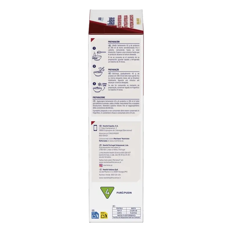 Meritene Cereal Creme Instantâneo de 8 Cereais com Mel, 520 gramas