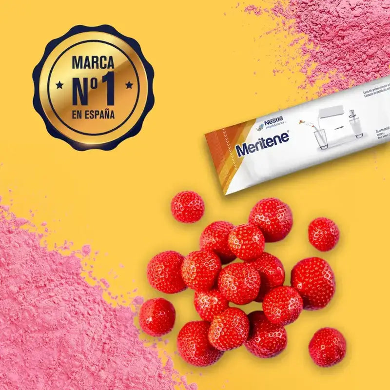 Batido de Força e Vitalidade Meritene Sabor a Morango, 15 saquetas x 30 g