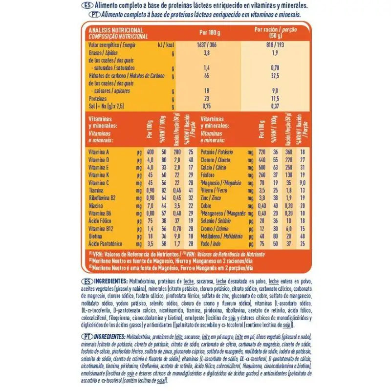 Meritene Strength & Vitality Smoothie Sabor Neutro 7X2 saquetas, 50 gr