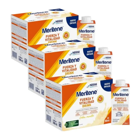 Meritene Strength & Vitality Drink Baunilha Pack 3 x 6 x 180 ml