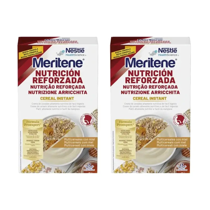 Meritene Inmuno Cereal Creme Instantâneo de 8 Cereais com Mel, 2X520 Gr