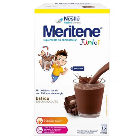 Batido de sabor a chocolate Meritene Junior, 15 saquetas