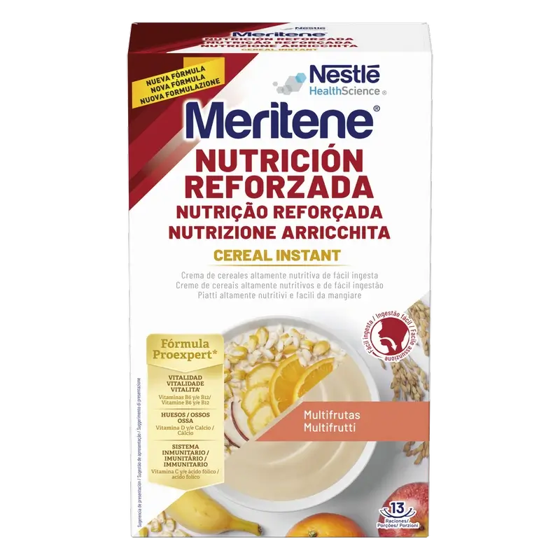 Meritene Reinforced Nutrition Cereal Instantâneo - Multifruta , 1 saqueta de 520 g