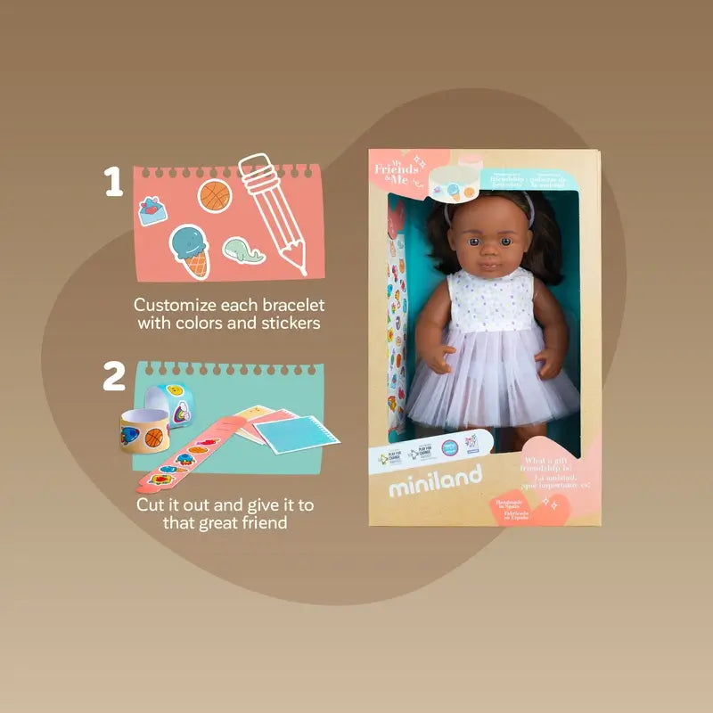 Boneca Miniland com Implante Coclear 38 Cm Meus Amigos e Eu