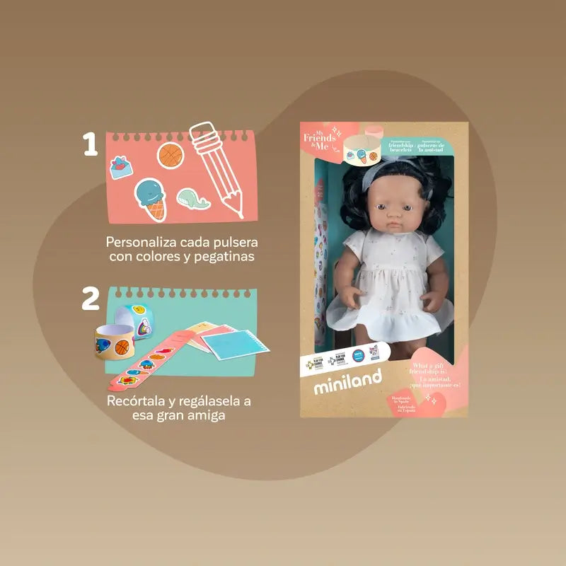 Boneca Latina Miniland 38 Cm Meus Amigos e Eu