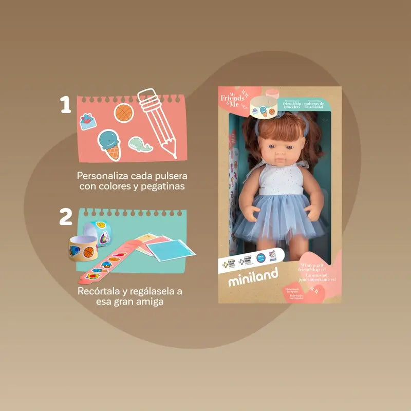 Boneca Miniland Ruiva 38 Cm Meus Amigos e Eu