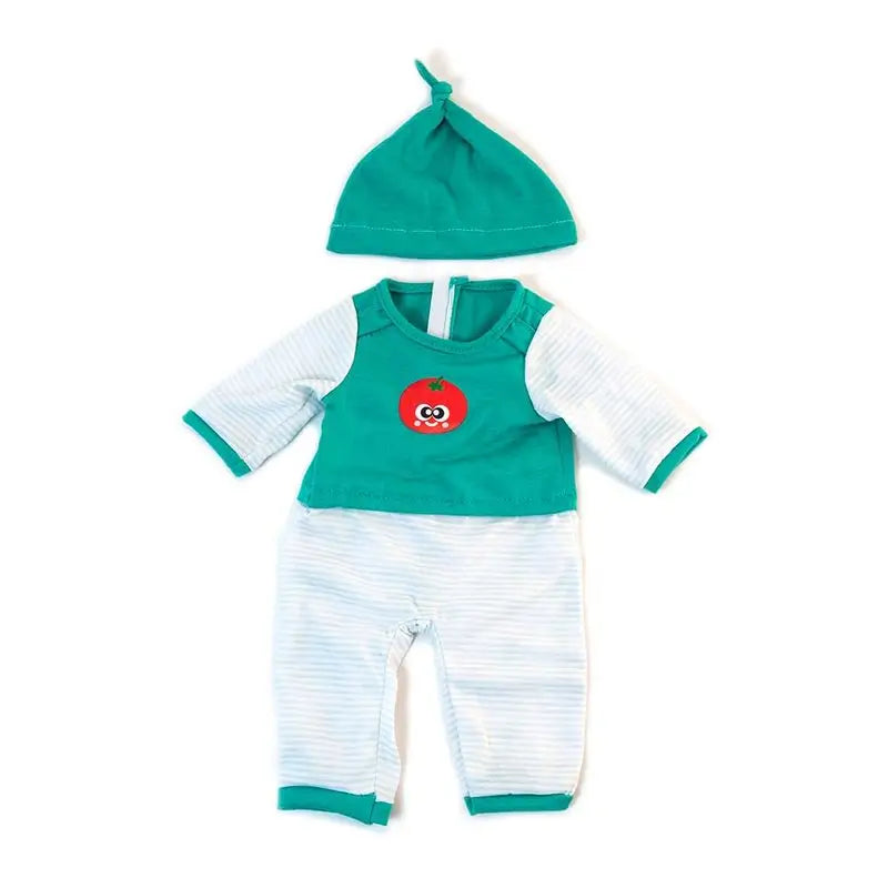 Miniland Ropa Pijama Invierno Verde Rayas Para Muñeco 38Cm  