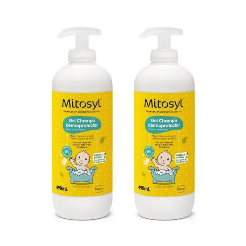 Mitosyl Baby Gel Champô Dermoprotetor, 2X490 Ml