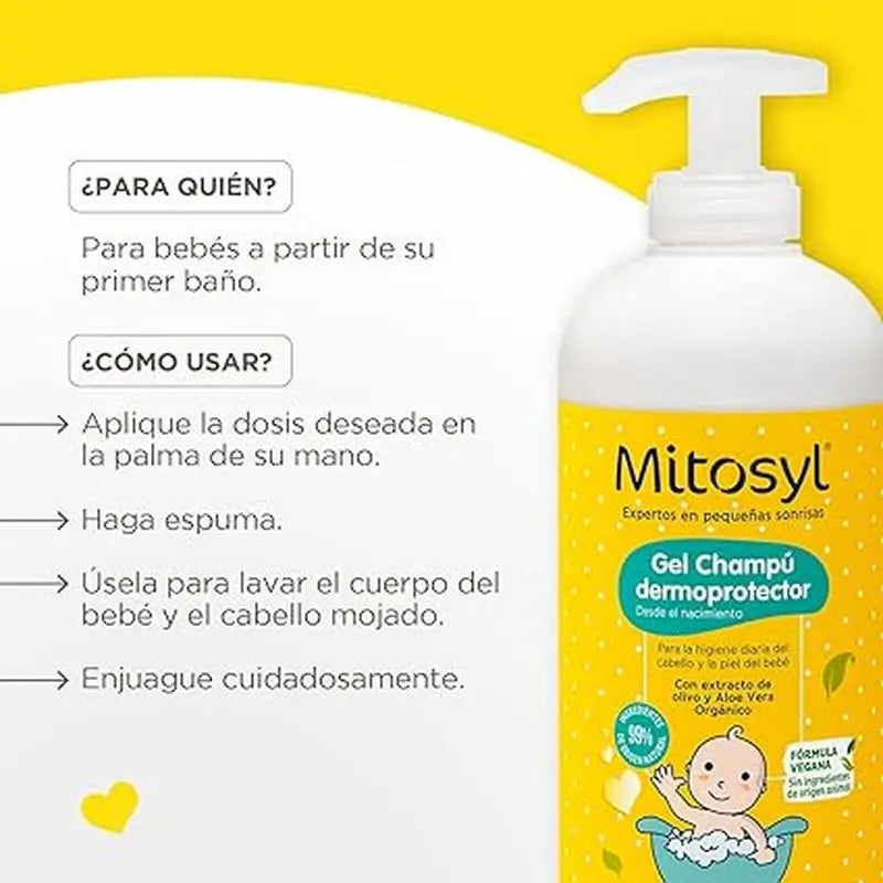 Mitosyl Baby Gel Champô Dermo-Protetor , 490 ml