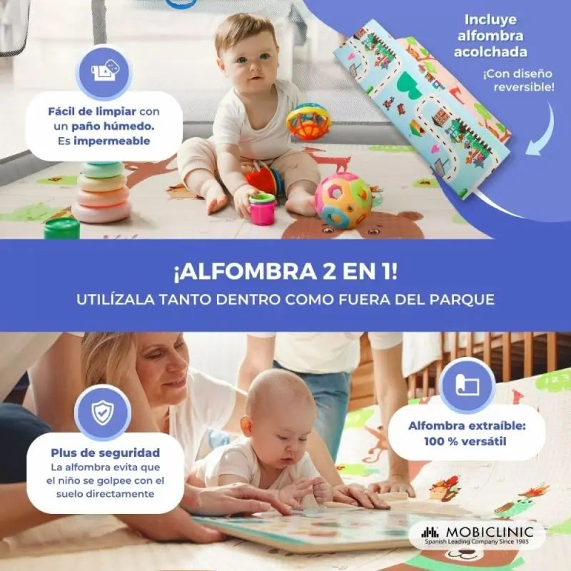 Mobiclinic Happyland Parque infantil desdobrável Cinzento