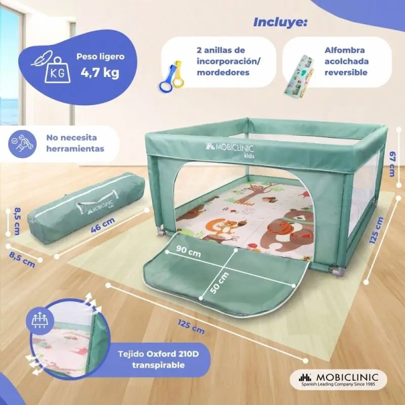 Mobiclinic Happyland Parque infantil desdobrável verde