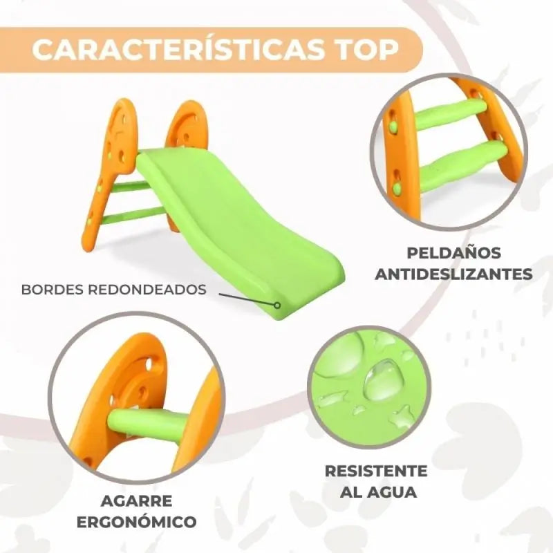 Mobiclinic Escorrega dobrável para crianças Dino XL Verde