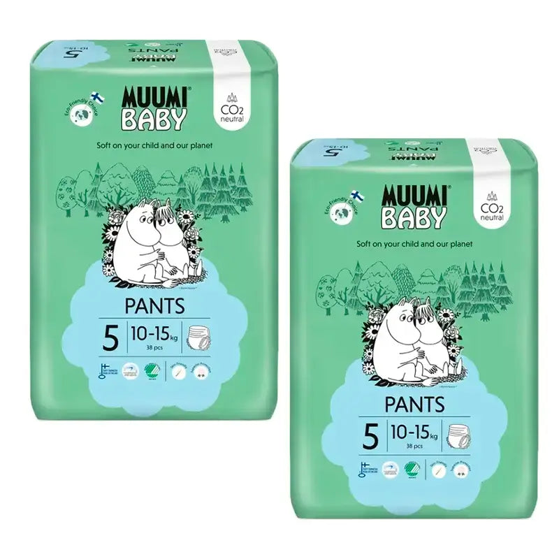 Fraldas de treino para bebés Moomin tamanho 5 , 2 x 38 unidades.