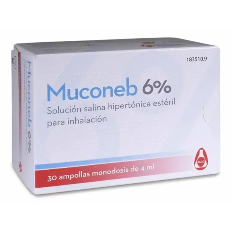 MUCONEB solução salina 6% inalação 30 ampolas x 4 ml
