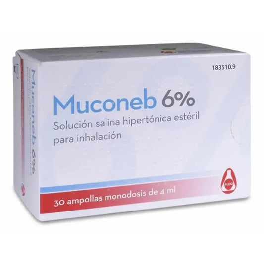 MUCONEB solução salina 6% inalação 30 ampolas x 4 ml