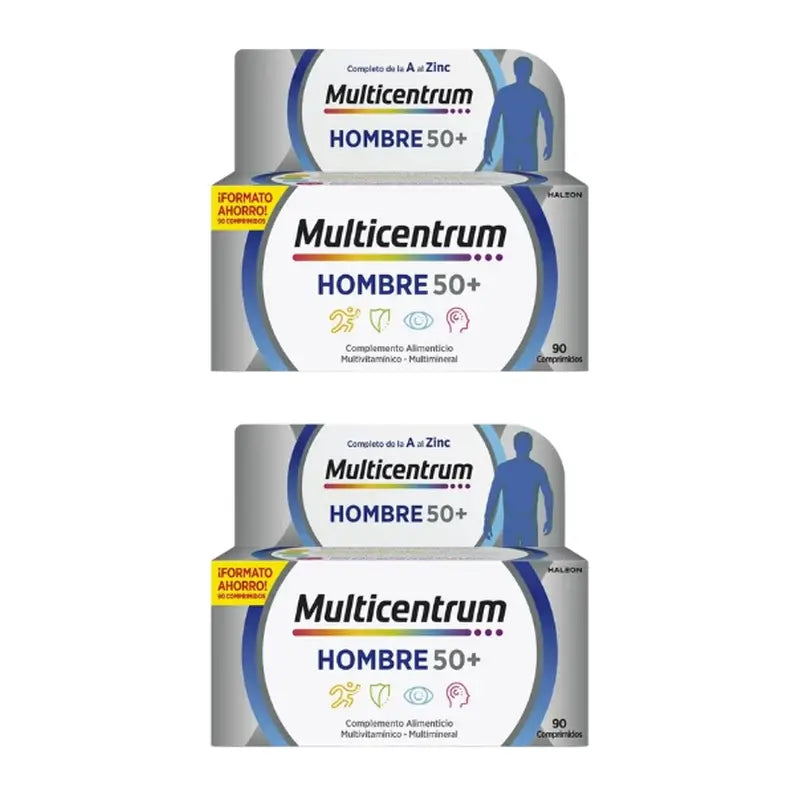 Multicentrum Men 50+ Suplemento alimentar multivitamínico, 2X90 comprimidos