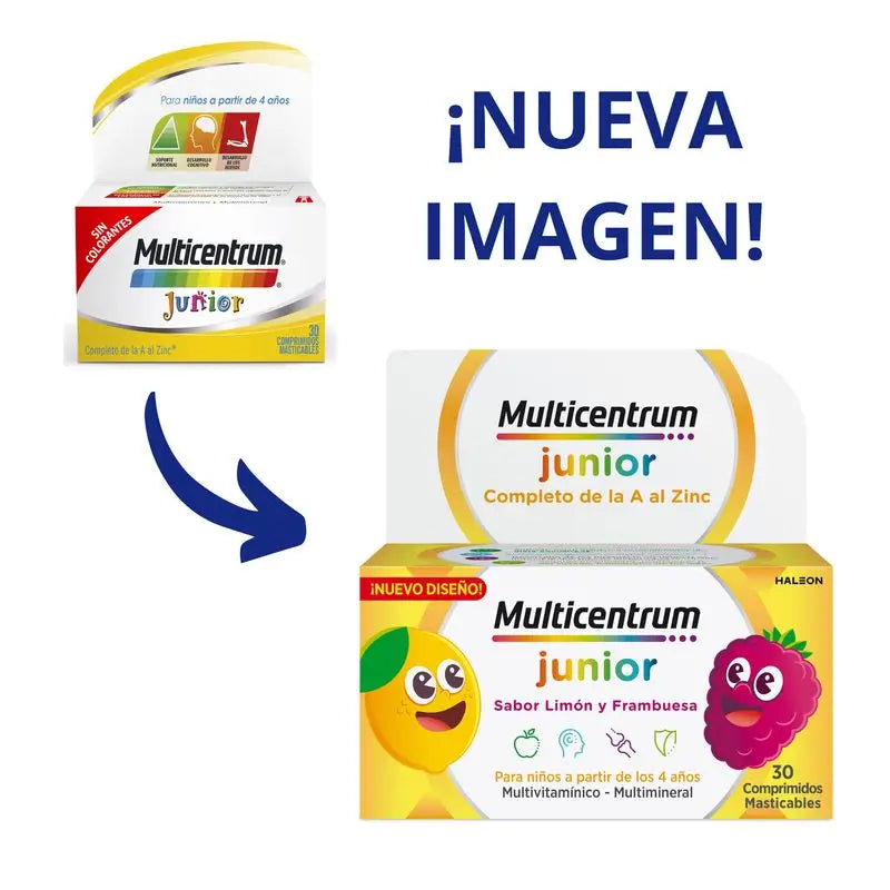 Multicentrum Junior Multivitamin + 4 anos, 30 Comprimidos
