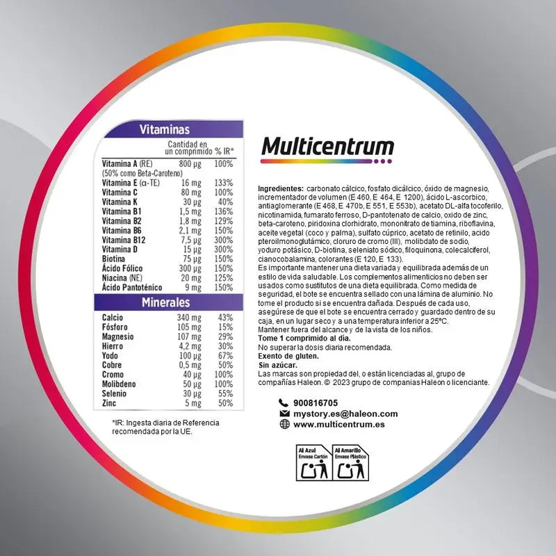 Multicentrum Women 50+ Suplemento alimentar multivitamínico, 30 comprimidos