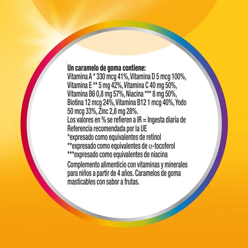 Multicentrum Vitagomis Junior Multivitamínico para Crianças Sabor a Cereja, Laranja e Morango, 30 gomas