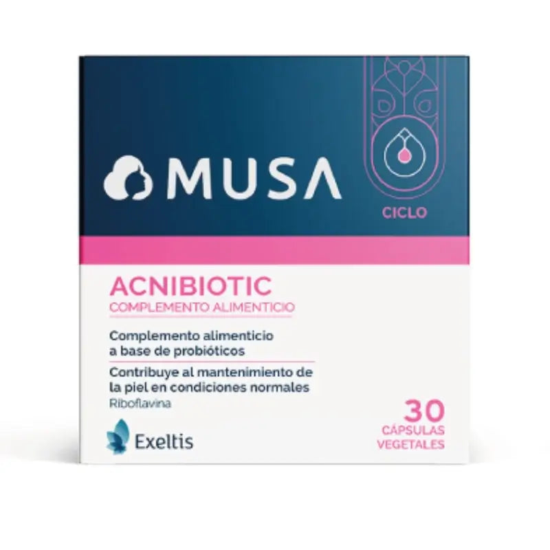 Musa Acnibiotic Acne Suplemento Alimentar com Probióticos e Riboflavina , 30 cápsulas