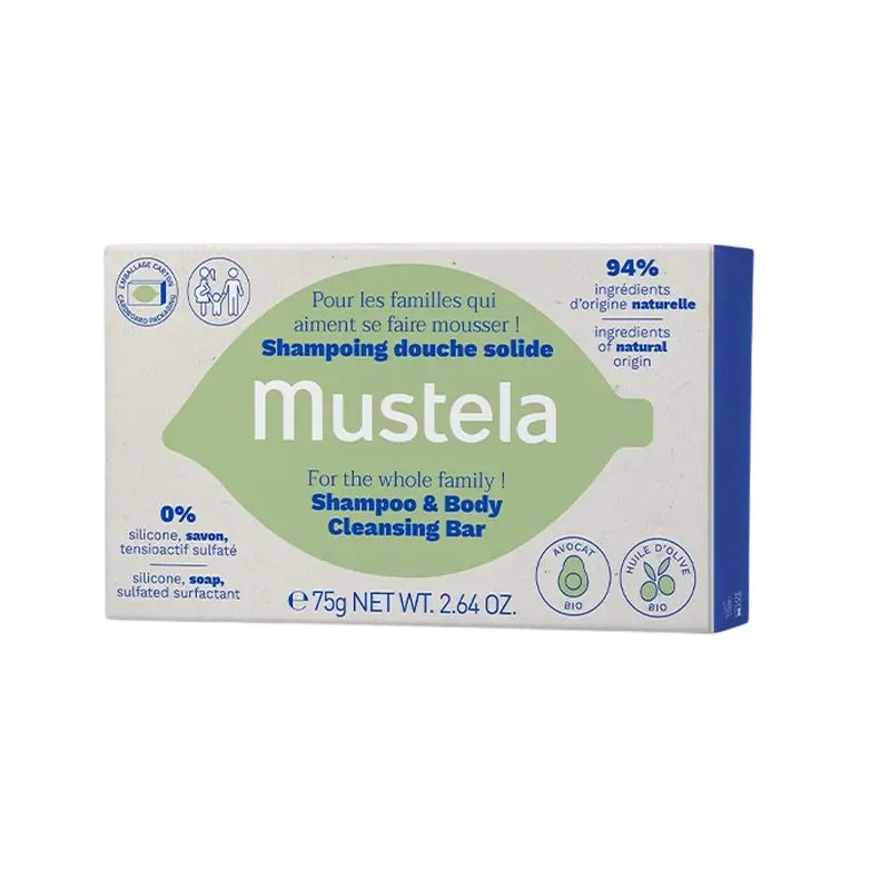 Mustela Champô Sólido Cabelo e Corpo, 75G