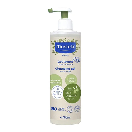 Gel champô biológico Mustela, 400 ml