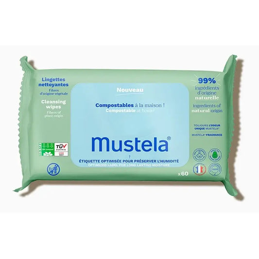 Mustela Toalhetes de Limpeza com Abacate Bio, 60 unidades