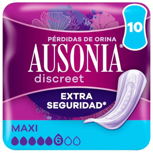 Ausonia Discreet Urine Loss Pads For Women Maxi, 10 unidades