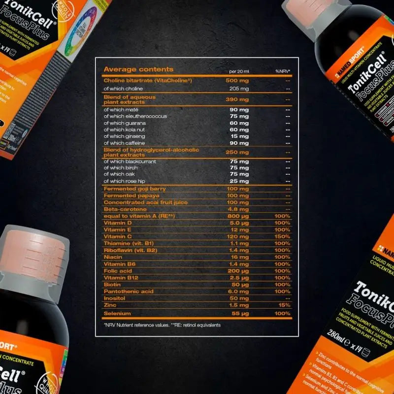 Nomeado Sport Vitamins & Minerals Tonikcell® Focusplus , 1 frasco de 280 ml