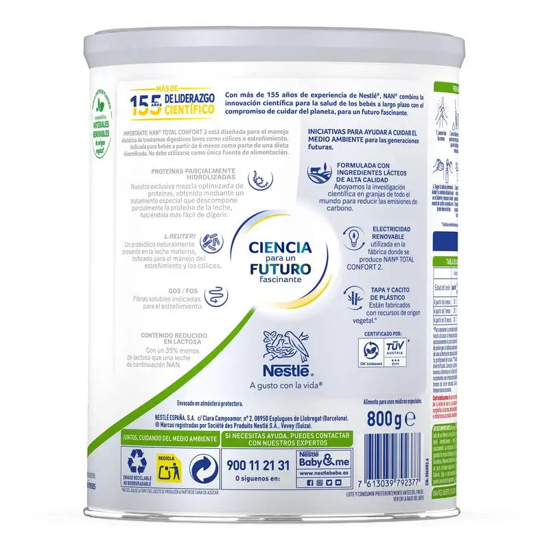 Leite para bebés Nestlé Nan Total Comfort 2, 800g