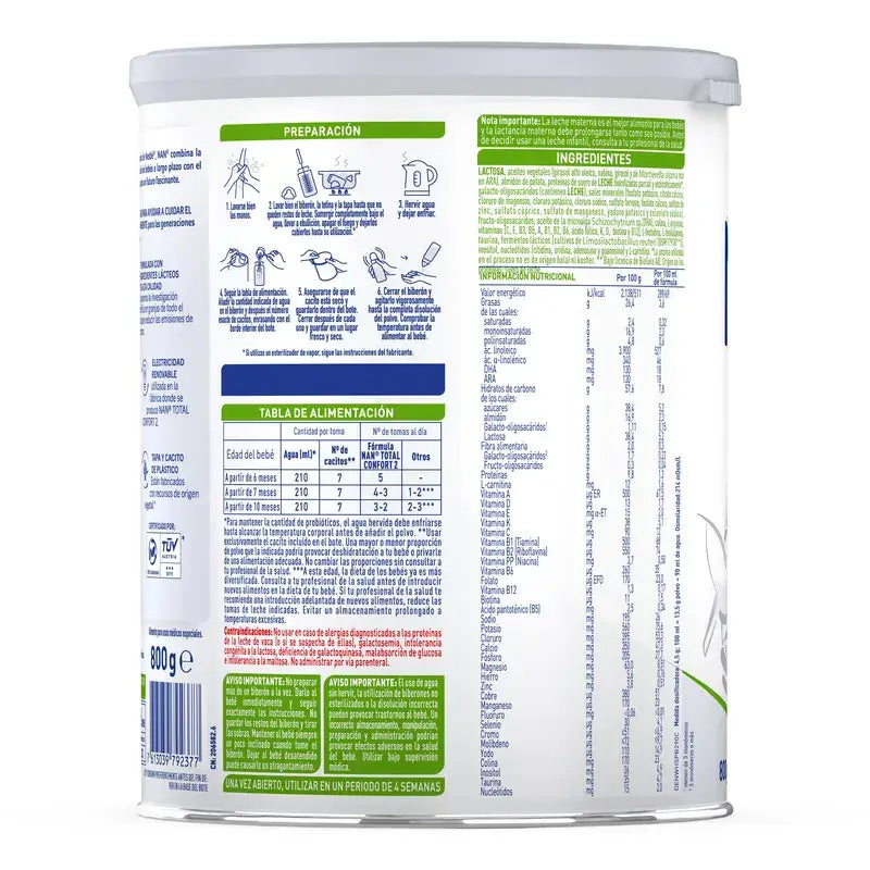Leite para bebés Nestlé Nan Total Comfort 2, 800g