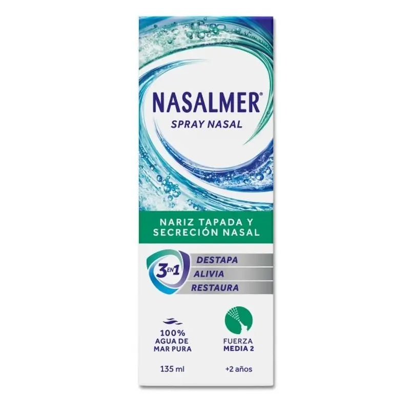 Nasalmer Força Média, Higiene e Alívio Nasal Diários, 135 ml de spray